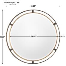 Carrizo-Bronze Round Mirror