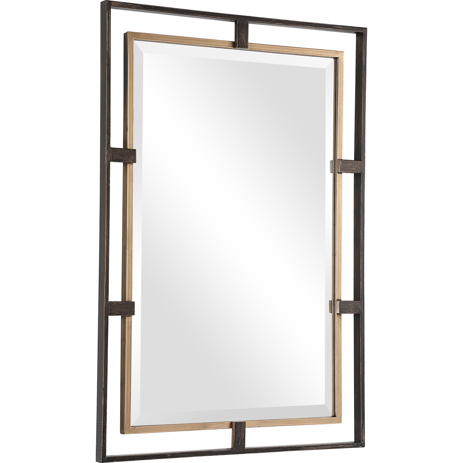 Carrizo-Gold & Bronze Rectangle Mirror