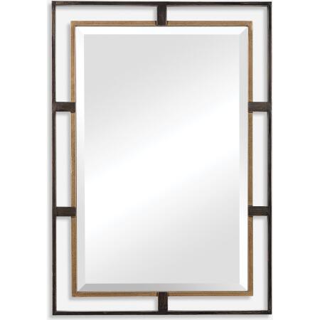 Carrizo-Gold & Bronze Rectangle Mirror