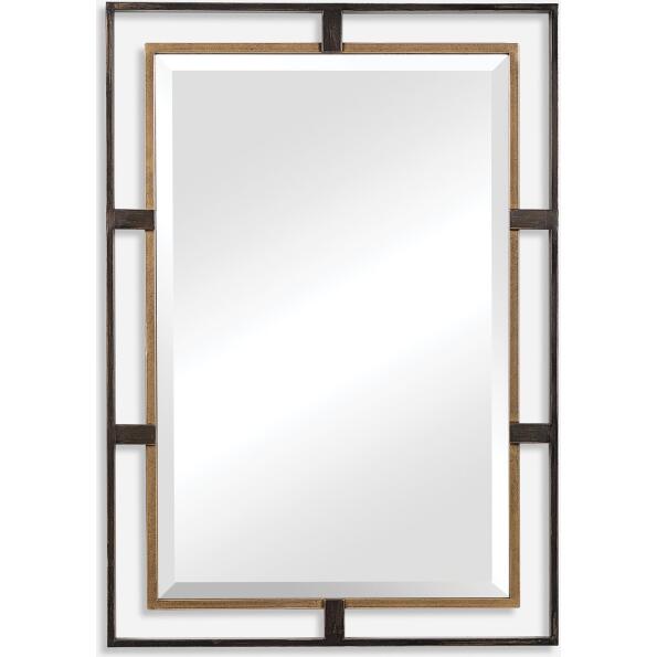 Carrizo-Gold & Bronze Rectangle Mirror