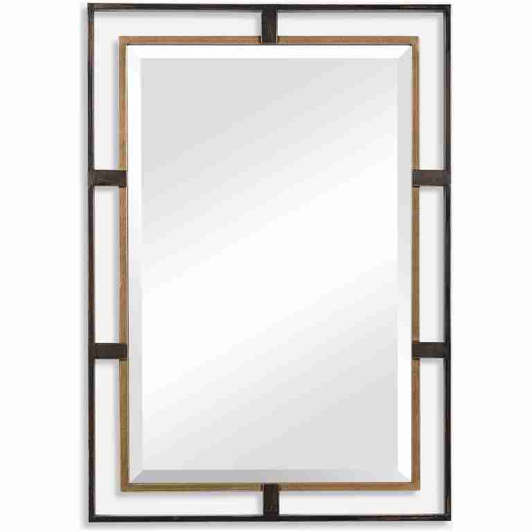 Carrizo-Gold & Bronze Rectangle Mirror