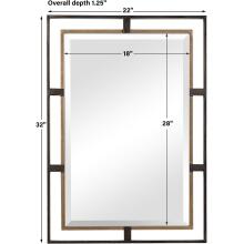 Carrizo-Gold & Bronze Rectangle Mirror