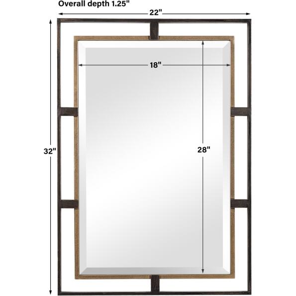 Carrizo Gold & Bronze Rectangle Mirror