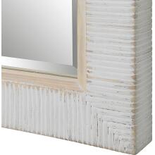 Cape-Whitewashed Rattan Mirror