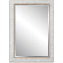 Cape-Whitewashed Rattan Mirror