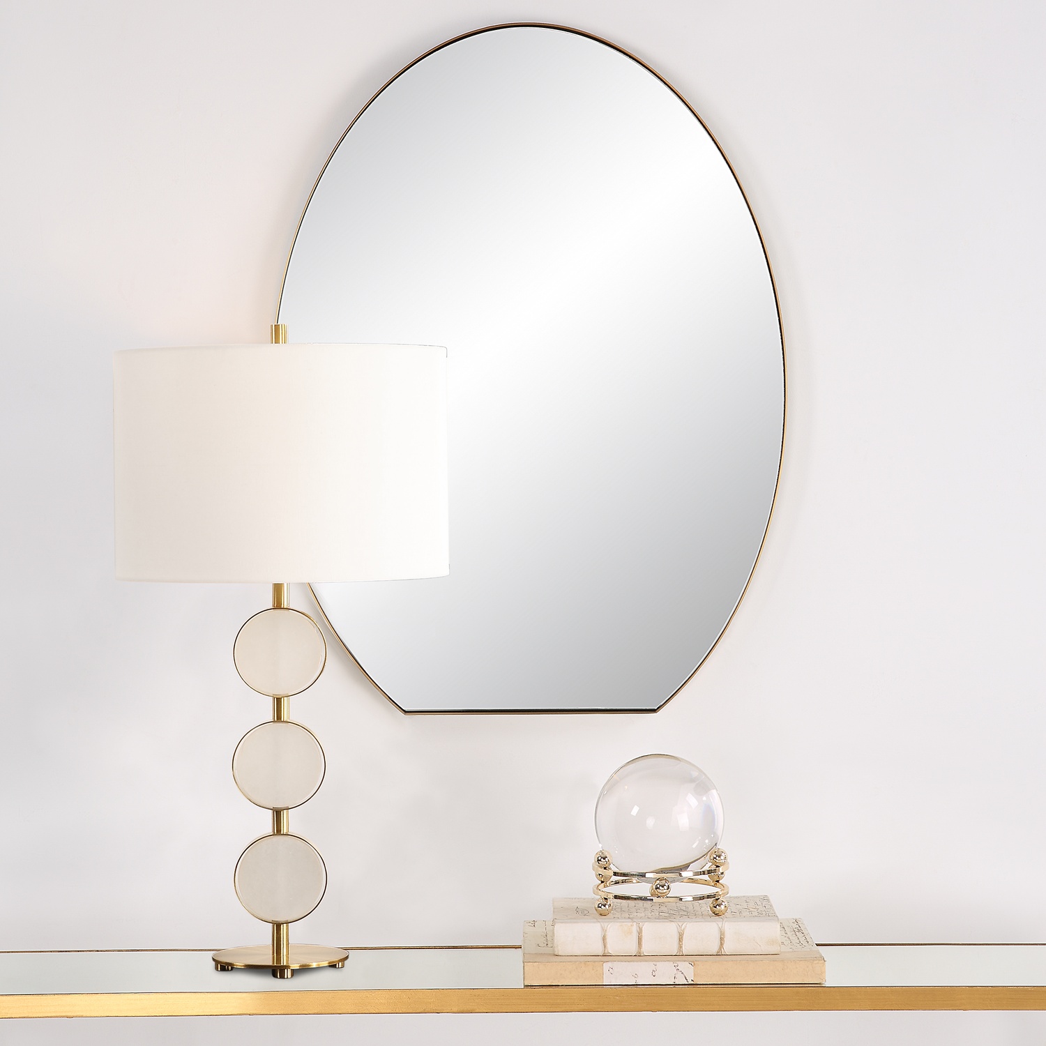 Cabell-Brass Oval Mirror
