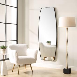 Uttermost Caspian Curved Black Dressing Mirror