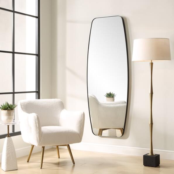 Uttermost Caspian Curved Black Dressing Mirror