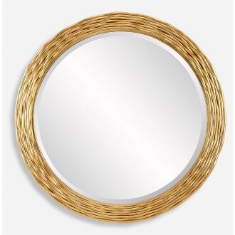 Celeste-Gold Round Mirror