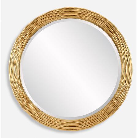 Celeste-Gold Round Mirror