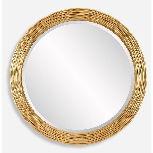 Celeste-Gold Round Mirror