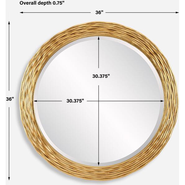 Celeste Gold Round Mirror