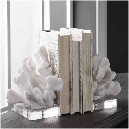 Uttermost Charbel White Bookends