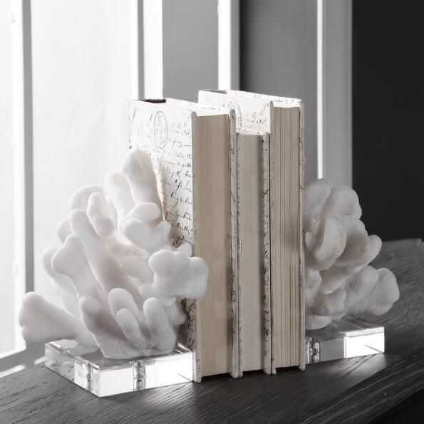 Uttermost Charbel White Bookends