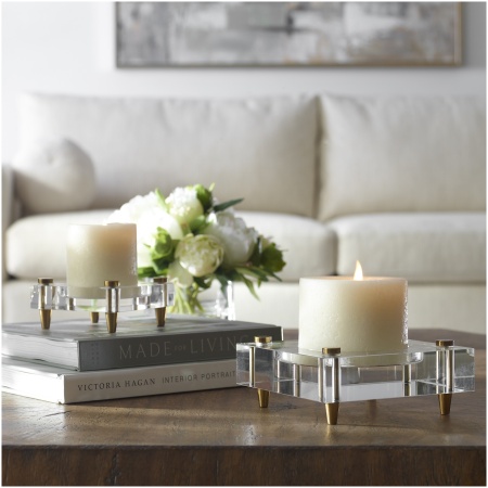Uttermost Claire Crystal Block Candleholders