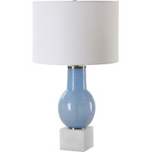 Clear Sky-Blue Glass Table Lamp