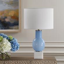 Clear Sky-Blue Glass Table Lamp