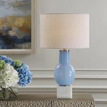 Clear Sky-Blue Glass Table Lamp