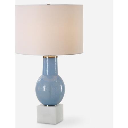 Clear Sky-Blue Glass Table Lamp