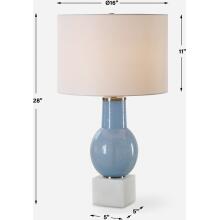 Clear Sky-Blue Glass Table Lamp