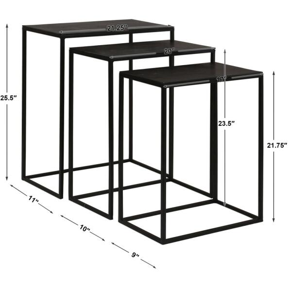 Coreene Iron Nesting Tables S/3