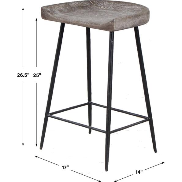 Cordova Carved Wood Counter Stool