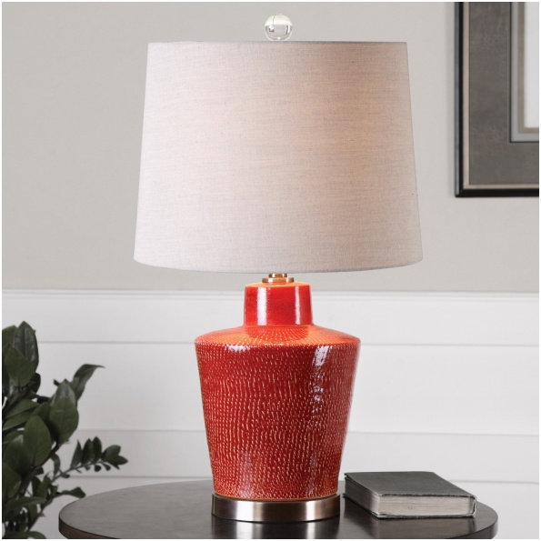 Uttermost Cornell Brick Red Table Lamp