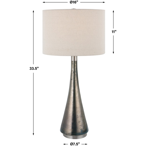Contour Metallic Glass Table Lamp