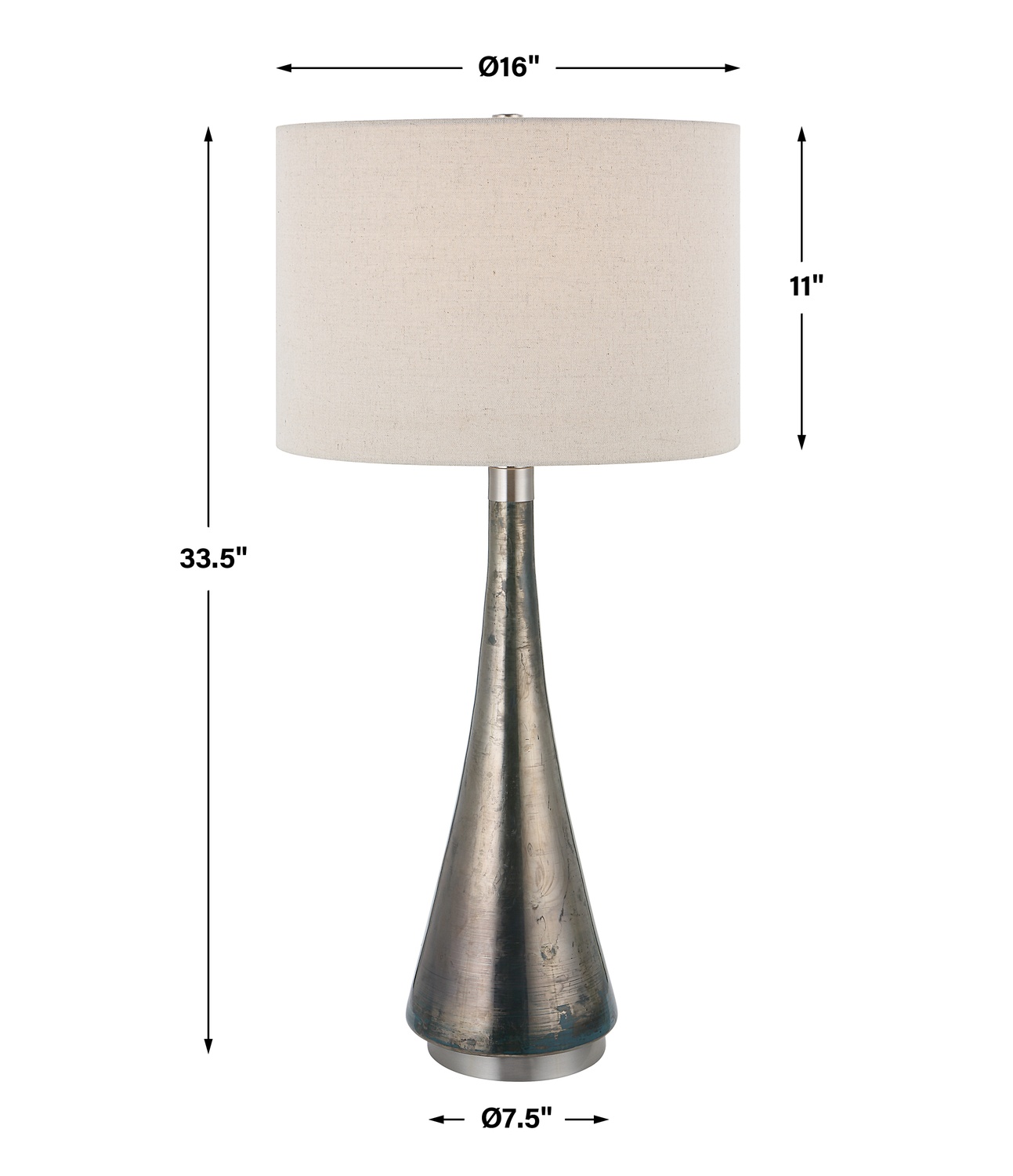 Contour-Metallic Glass Table Lamp