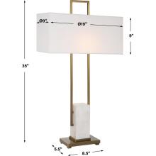Column-White Marble Table Lamp