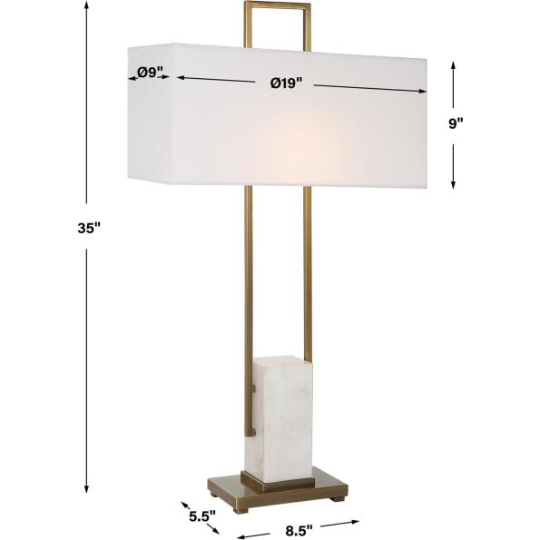 Column White Marble Table Lamp