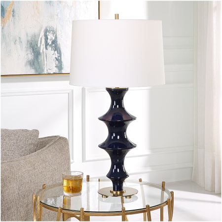 Uttermost Coil Sculpted Blue Table Lamp