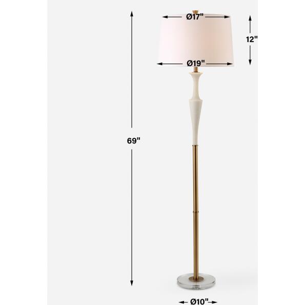 Colette White Stone Floor Lamp