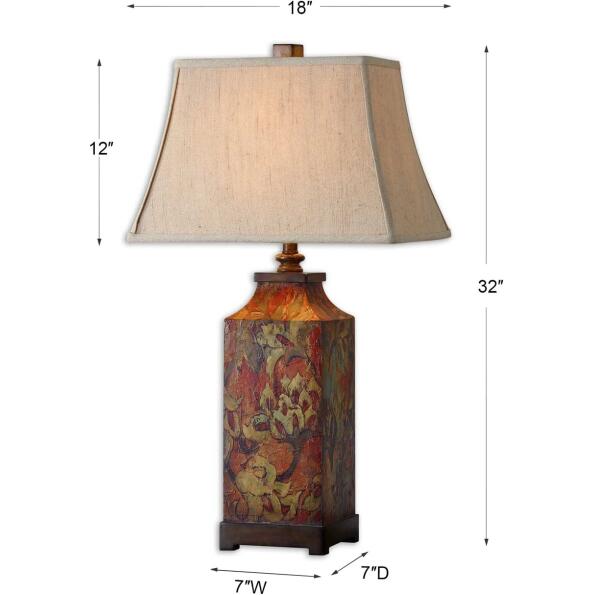 Colorful Flowers Table Lamp