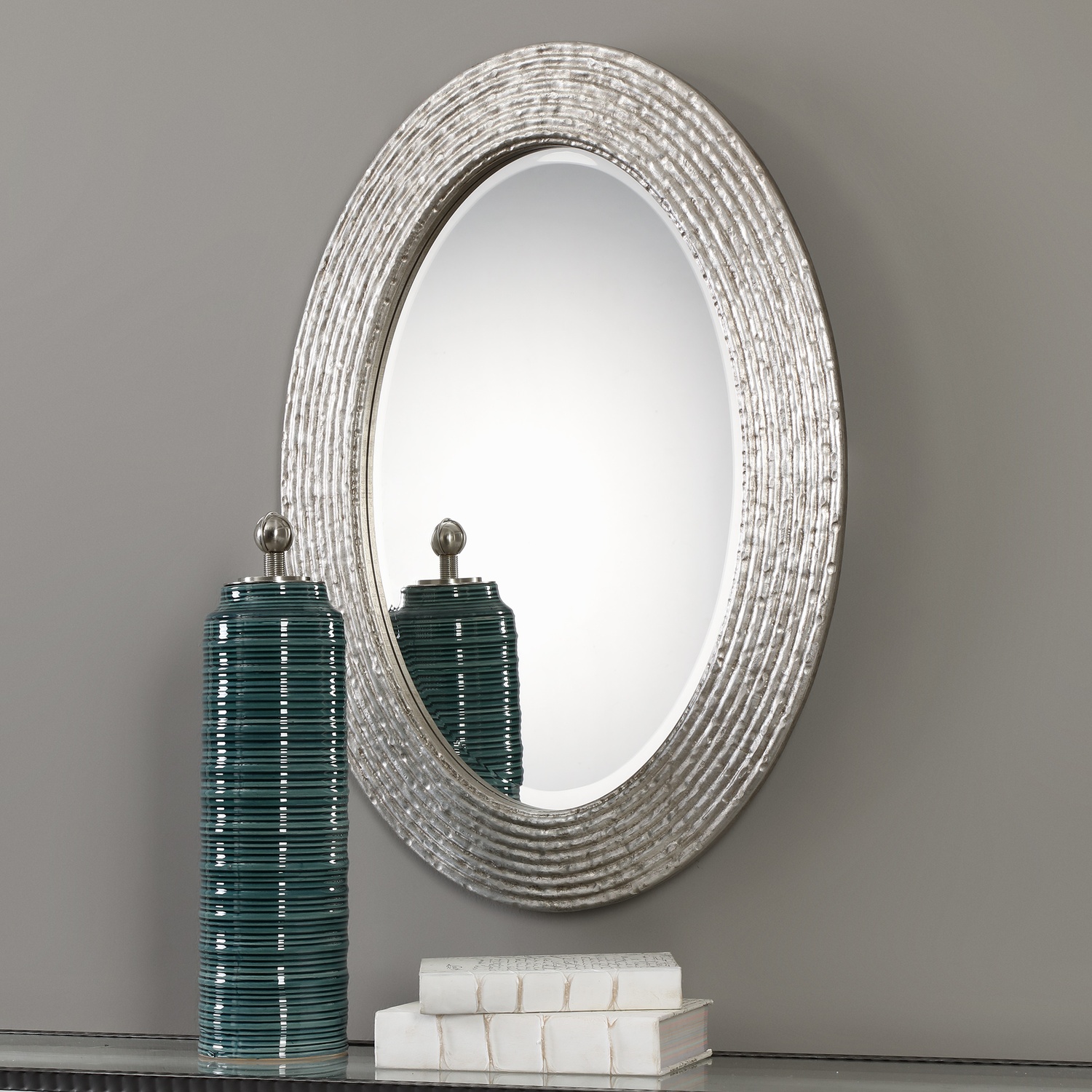 Conder-Oval Silver Mirror