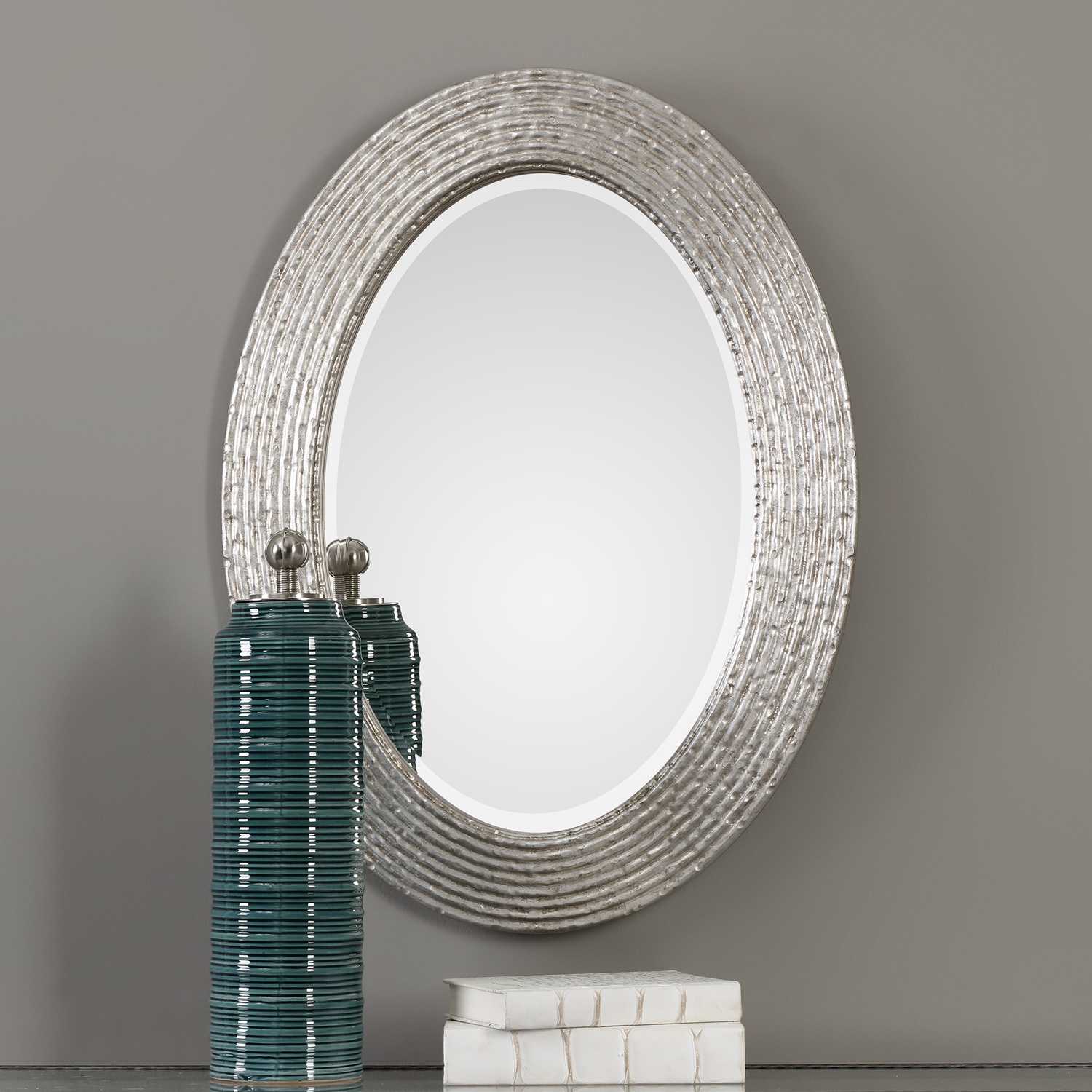 Conder-Oval Silver Mirror