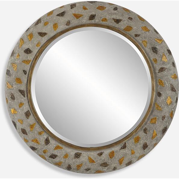 Copper Terrazzo-Terrazzo Round Mirror