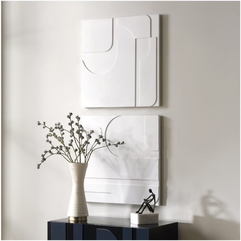 Contours White Wall Decor