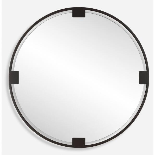 Cornelia-Black Round Mirror