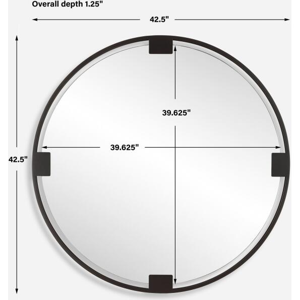 Cornelia Black Round Mirror