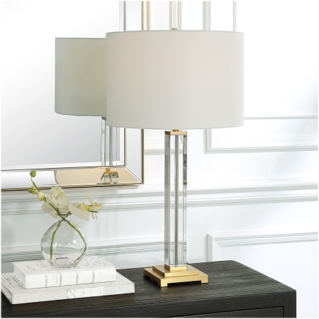 Uttermost Crystal Column Table Lamp