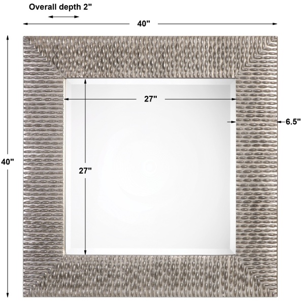 Cressida Distressed Silver Square Mirror