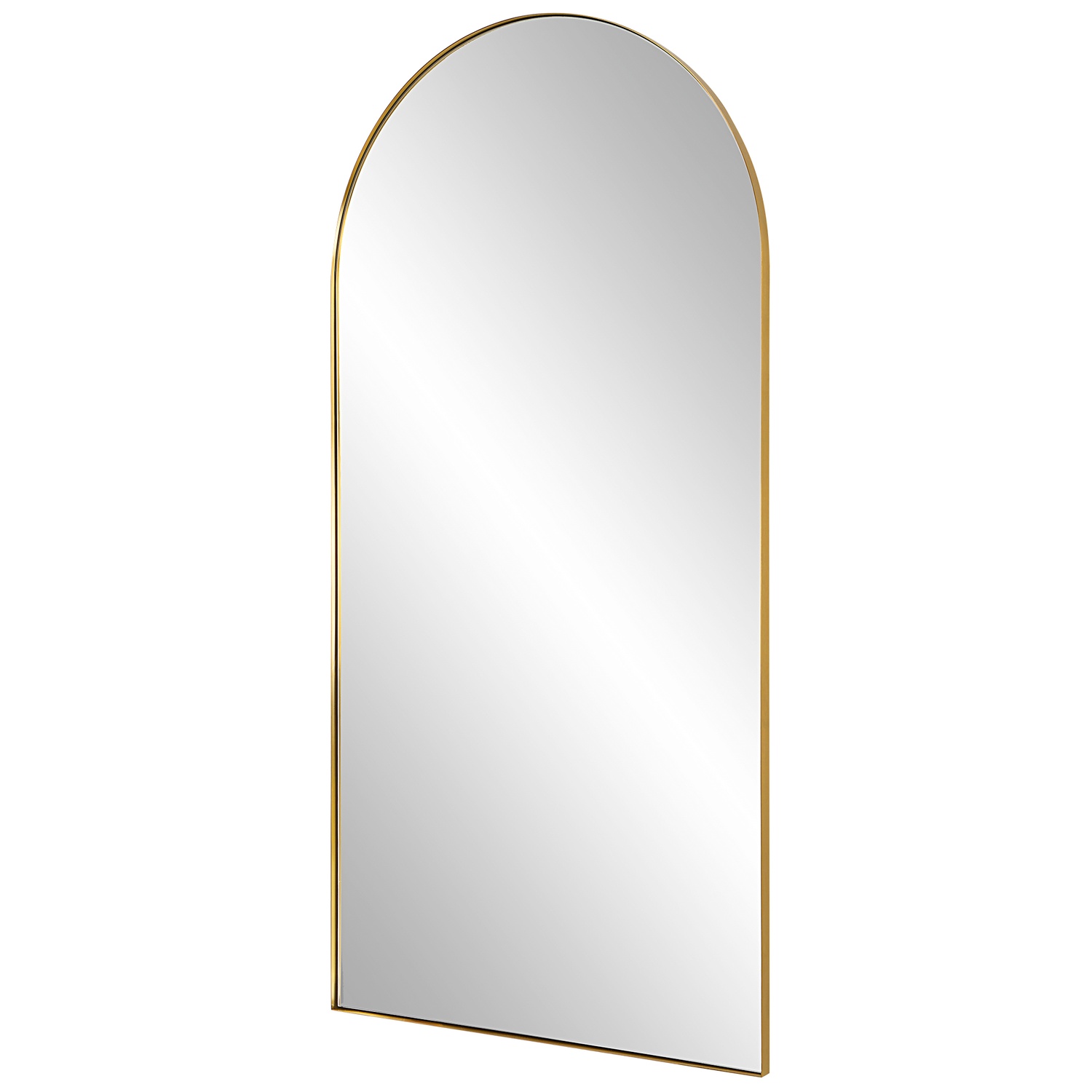 Crosley-Antique Brass Arch Mirror