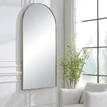 Crosley-Antique Brass Arch Mirror