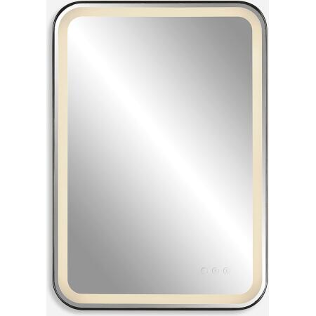 Crofton-Lighted Black Vanity Mirror