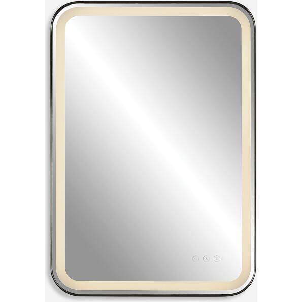 Crofton-Lighted Black Vanity Mirror