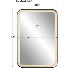 Crofton-Lighted Black Vanity Mirror