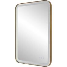 Crofton-Lighted Brass Vanity Mirror