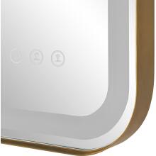 Crofton-Lighted Brass Vanity Mirror