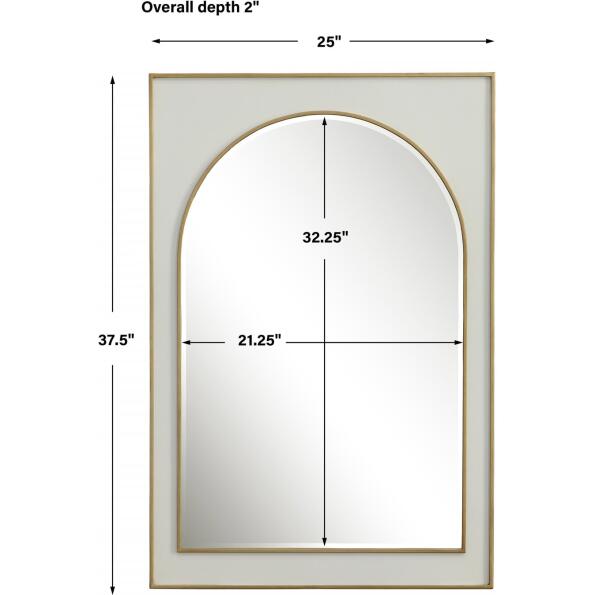 Crisanta Gloss White Arch Mirror